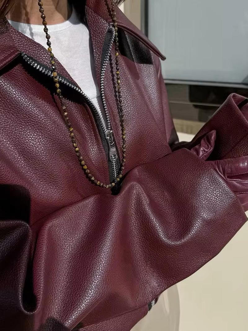 Rome Wine leather Jacket