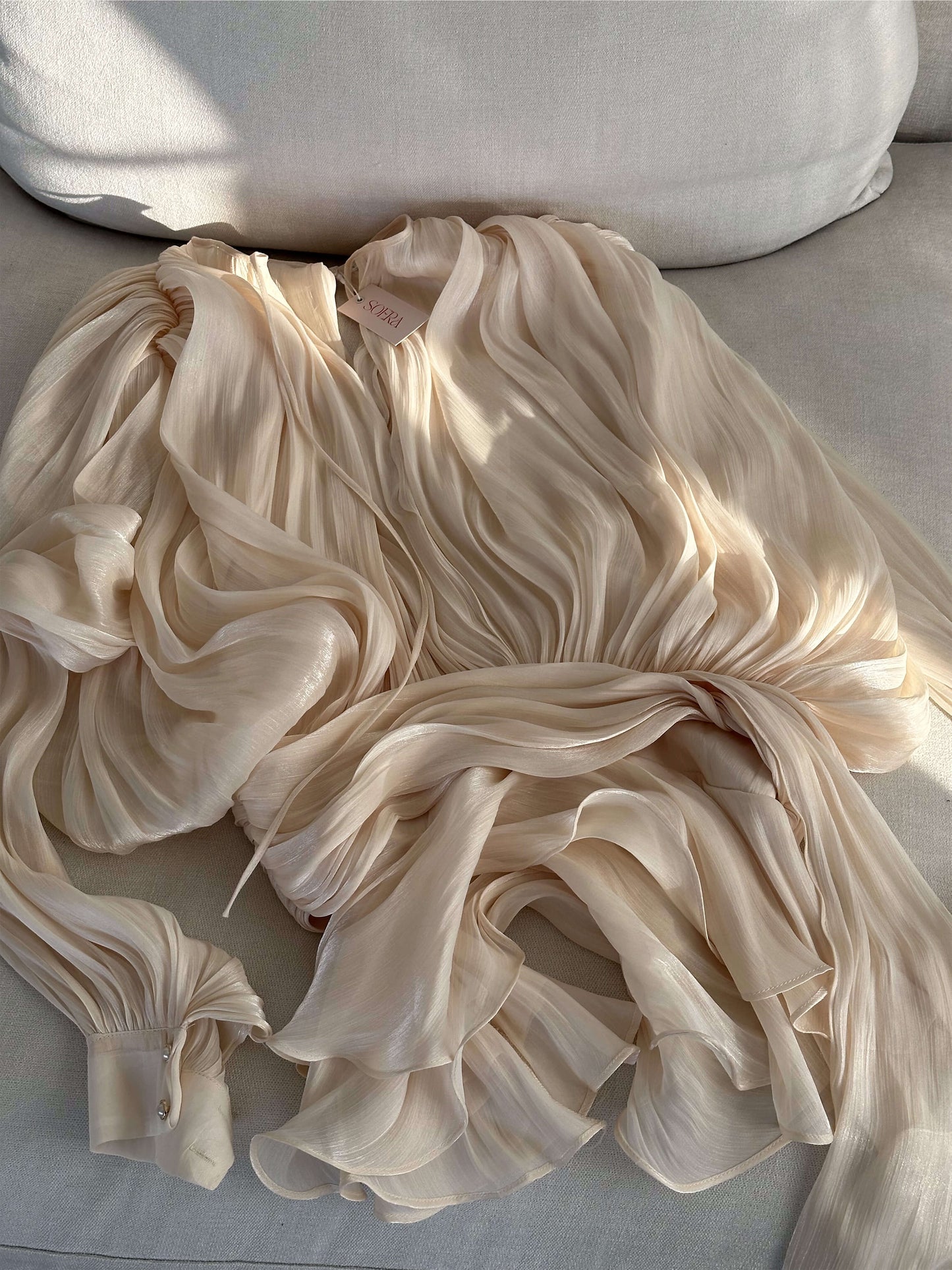 Rosy Flowy Cream Dress