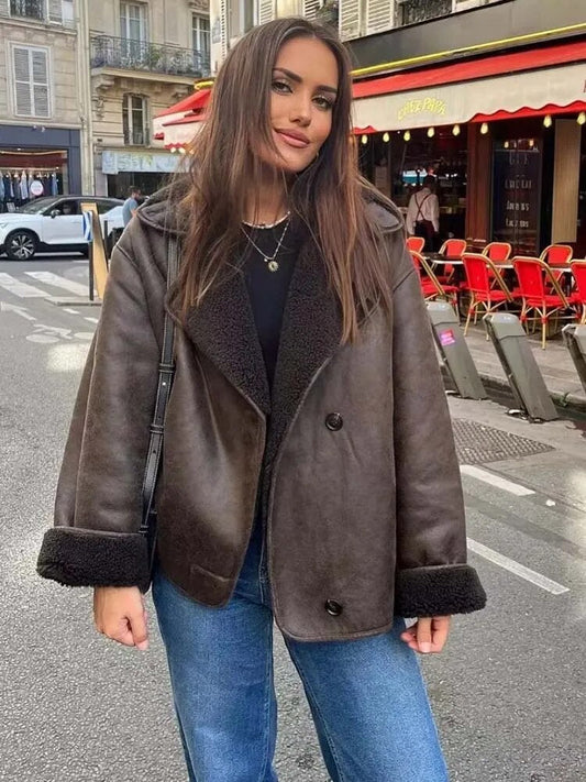 Celeste oversized Leather Jacket