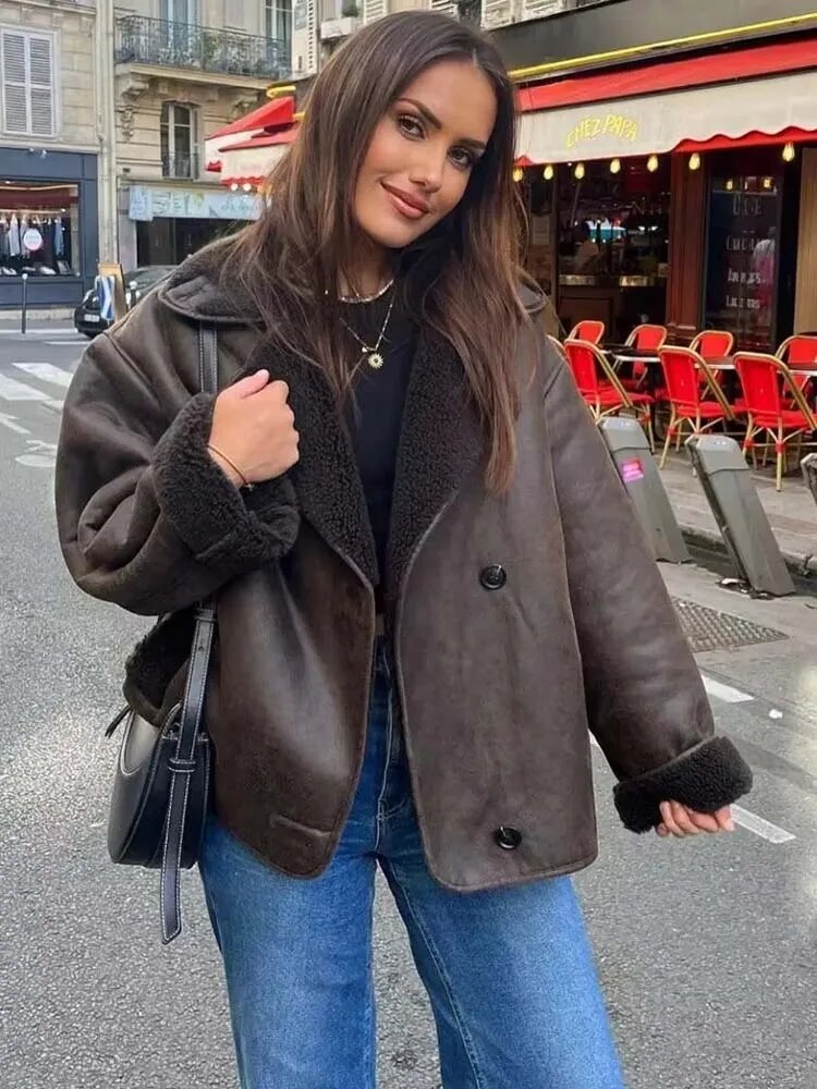 Celeste oversized Leather Jacket