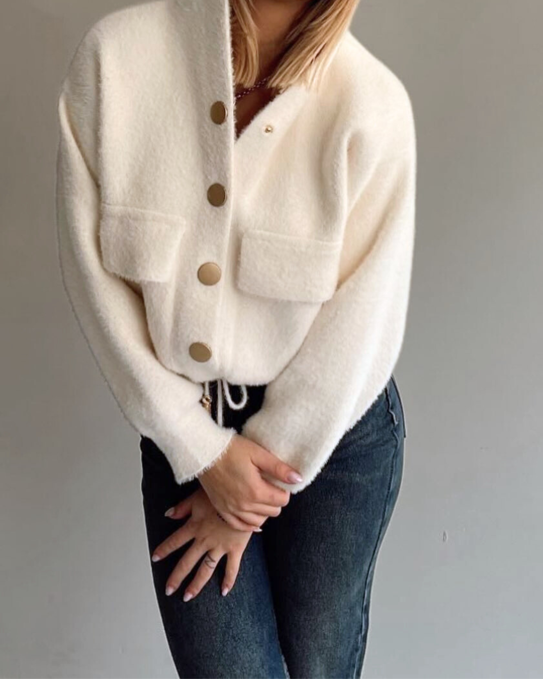 Missy Plush Hoodie white Jacket