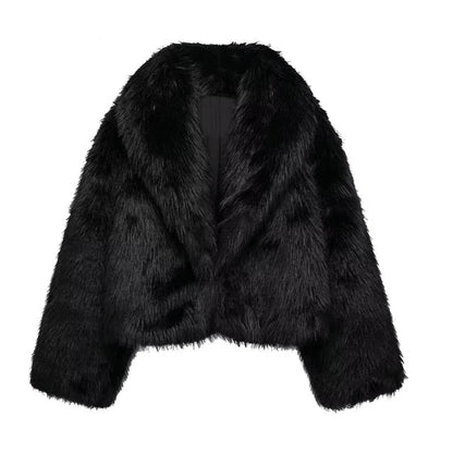 Ferry Black Faux Fur Coat