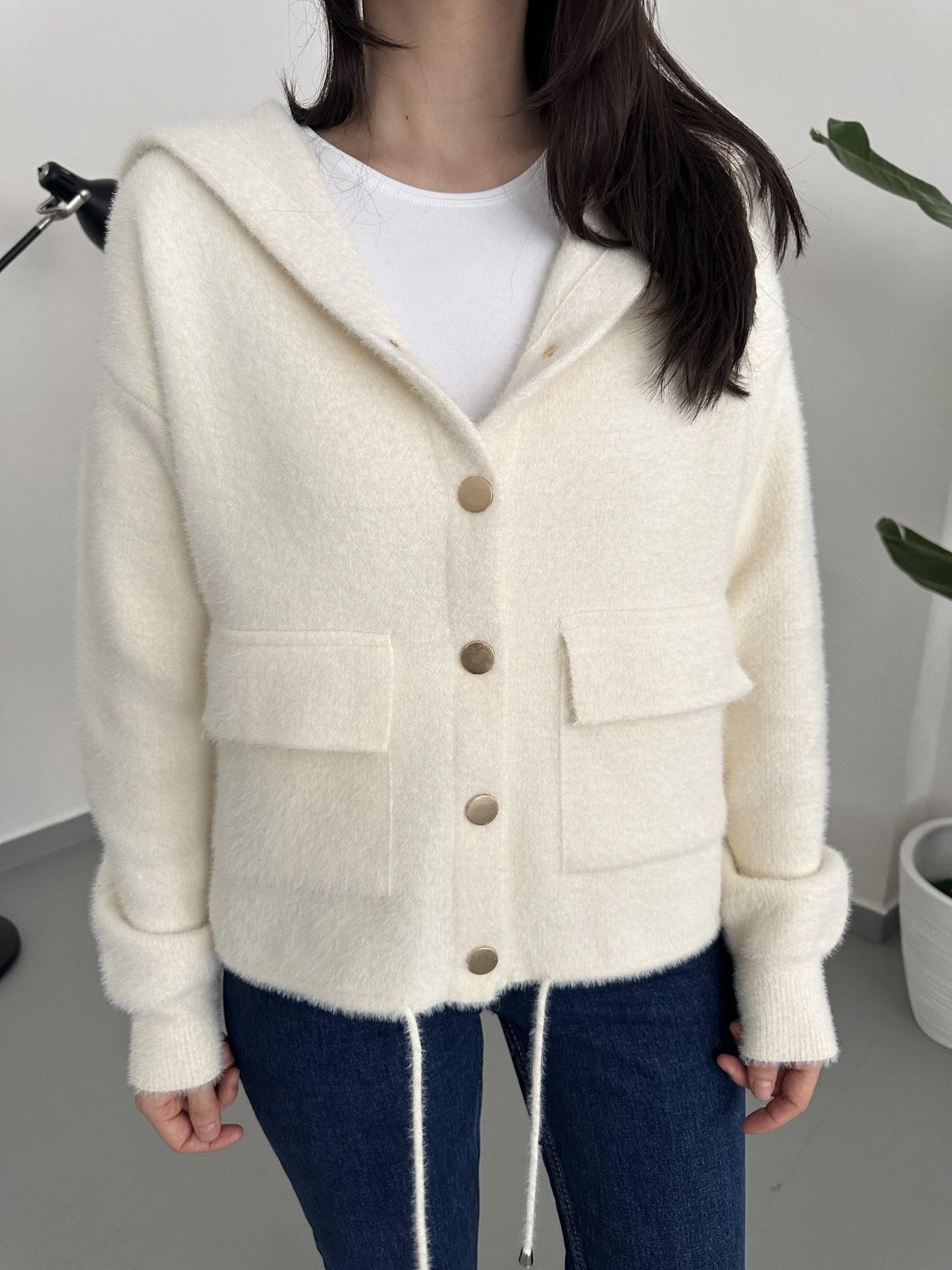 Missy Plush Hoodie white Jacket